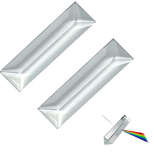 Dreieckiger Prismen,Glas Prisma Spektrometer,Kristall Prisma Dreieck,Prisma Lichtbrechung,Prisma Kristall,Kristall Dreieckiger,Prisma Kinder,Für Sonnenlichtspektrum Und Regenbogeneffekt(2 Stück) von Bavooty