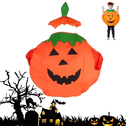 Erwachsene Kürbis Kostüm,Halloween Kürbis Kostüm,Karnevals Kürbiskostüm mit Hut,Kürbis Outfit Kleidung,Kürbis Kostüm Anzug,Pumpkin Halloween Cosplay für Halloween Karneval Cosplay, Unisex Kostüm von Bavooty