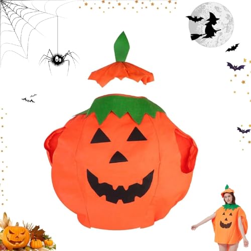 Kürbis Kostüm Kinder,Halloween Kürbis Kostüm,Karnevals Kürbiskostüm mit Hut,Kürbis Outfit Kleidung,Kürbis Kostüm Anzug,Kürbiskostüm Halloween für Kinder Halloween Karneval Cosplay,Unisex Kostüm von Bavooty