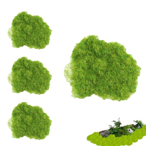 Modellbau Gras Grass-Plants,4 Stück Moosimitation Grass-Plants,Gras Pulver Landschaft,Streugras Wiese Static Grass Powder,Modellbahn Layout Gras,Anwendbar Modellbau Gras Miniaturen,30g/Stück,Hellgrün von Bavooty