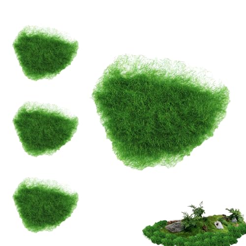 Modellbau Gras Grass-Plants,4 Stück Moosimitation Grass-Plants,Gras Pulver Landschaft,Streugras Wiese Static Grass Powder,Modellbahn Layout Gras für Eisenbahn Modellbau Gras,Miniaturen,30g/Stück,Grün von Bavooty