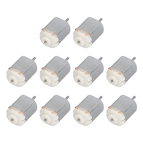 Baxnore 10 PCS Mini-Elektromotor, Mikromotor aus Aluminiumlegierung, geräuscharmer Hochgeschwindigkeits-Gleichstrommotor, großer bürstenloser Torsionsmotor für Spielzeugprojekte (Weiß) von Baxnore