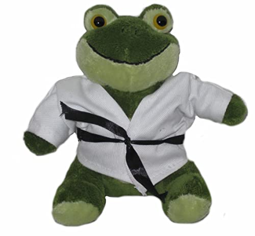 Frosch Greengo Kampfsport Karate Plüschtier Kuscheltier Stofftier Taekwondo Judo Glücksbringer Maskottchen Kickboxen MMA Krav MAGA Geburtstag Geschenk Kinder Erwachsene von Bay Sports