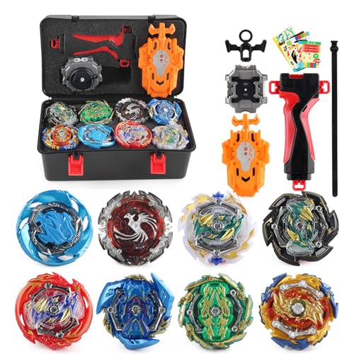 Baybledas Bayblades Burst Turbo Set, Gyro Burst Kreisel Set,4D Spielzeug Geschenk + Launcher Mit Box Set,Mischen 1 von Baybledas