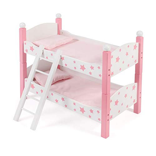 Bayer Chic 2000 - Puppen-Etagenbett für Baby-Puppen bis 48 cm, Puppenbett, Puppenmöbel, Stars pink, Klein von Bayer Chic 2000