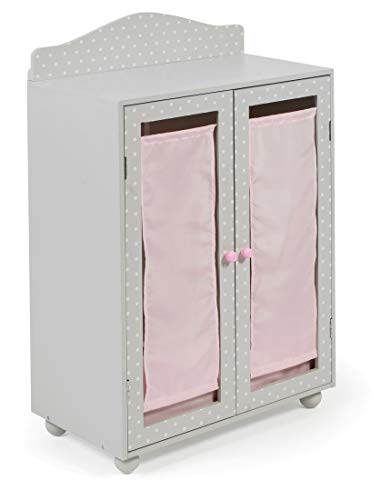 Bayer Chic 2000 524-91 Puppen-Kleiderschrank, Puppenmöbel, Puppenschrank, Puntos Grey, grau von Bayer Chic 2000