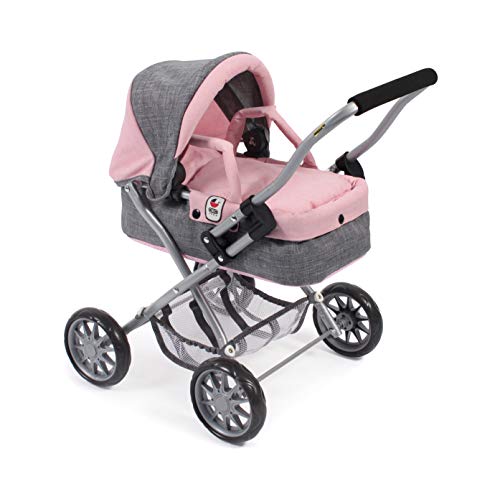 Bayer Chic 2000 - 555 15 Puppenwagen Smarty, für Kinder ab 2 Jahren, Melange grau-rosa, 56 x 37 x 56 cm von Bayer Chic 2000