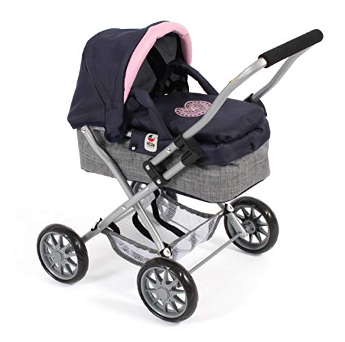 Bayer Chic 2000 555 26 - Puppenwagen Smarty, für Kinder ab 2 Jahren, Melange grau-Navy, 56 x 37 x 56 cm von Bayer Chic 2000