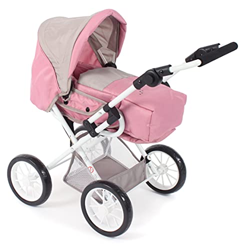 Bayer Chic 2000 - Puppenwagen Leni, 2in1 Kombipuppenwagen mit herausnehmbarer Tragetasche, Bärchen, rosa von Bayer Chic 2000