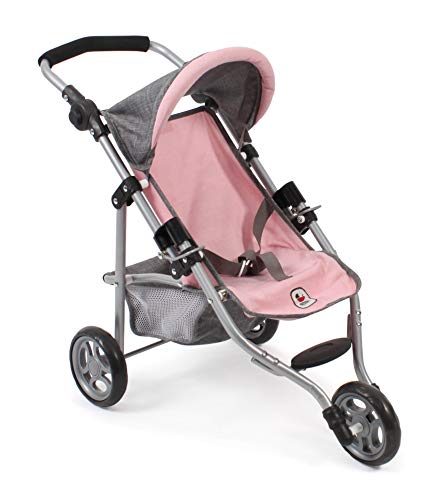 Bayer Chic 2000 - Puppenbuggy Lola, Jogging-Buggy, Puppenjogger, Puppenwagen, Melange grau rosa von Bayer Chic 2000