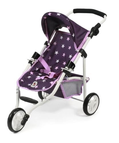 Bayer Chic 2000 - Puppenbuggy Lola, Jogging-Buggy, Puppenjogger, Puppenwagen, Stars lila, 70 x 33 x 62 cm von Bayer Chic 2000