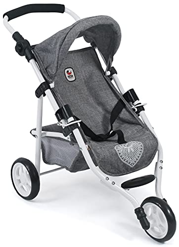 Bayer Chic 2000 - Puppenbuggy Lola, Jogging-Buggy, Puppenjogger, Puppenwagen, Jeans grau, 70 x 33 x 62 cm von Bayer Chic 2000