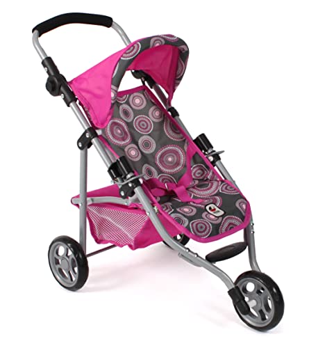 Bayer Chic 2000 - Puppenbuggy Lola, Jogging-Buggy, Puppenjogger, Puppenwagen, Hot pink Pearls, 612-87, 33cmto62cm von Bayer Chic 2000