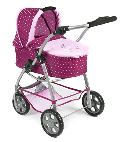 Bayer Chic 2000 637 29 Kombi-Puppenwagen Emotion 3-in-1 All In, Dots Brombeere, Rosa, 67 x 43 x 77 cm von Bayer Chic 2000