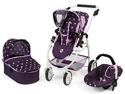 Bayer Chic 2000 637 71 Kombi-Puppenwagen Emotion 3-in-1 All In, Stars lila, 67 x 43 x 77 cm von Bayer Chic 2000