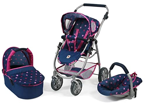 Bayer Chic 2000 637 72 Kombi-Puppenwagen Emotion 3-in-1 All In, Stars navy, 67 x 43 x 77 cm von Bayer Chic 2000