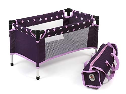 Bayer Chic 2000 652 71 Reisebett, Puppenbett für Puppen bis 50 cm, 3 Jahre to 8 Jahre , Stars lila von Bayer Chic 2000