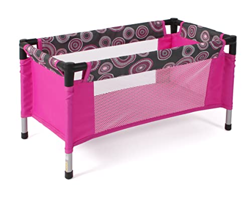 Bayer Chic 2000 - Reisebett für Baby-Puppen bis 48 cm, Puppenbett, Puppenreisebett, Puppenmöbel, Puppenzubehör, Hot pink Pearls von Bayer Chic 2000