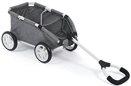 Bayer Chic 2000 660 76 Ziehwagen Skipper, Kleiner Bollerwagen für Teddys und Puppen, Jeans grau, 46 x 30 x 29 cm von Bayer Chic 2000