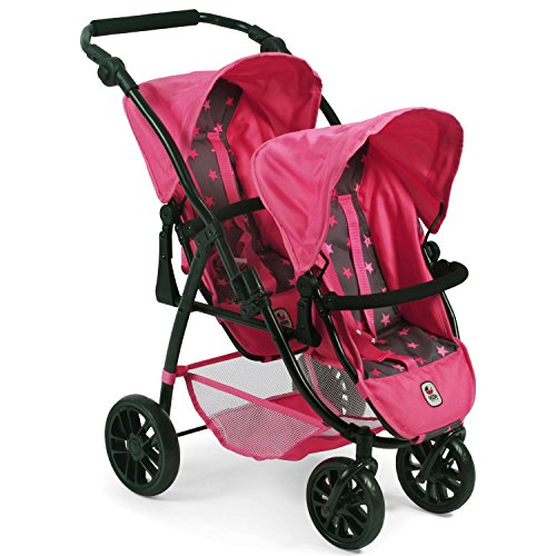 Bayer Chic 2000 689 82 Tandem-Buggy Vario, Zwillings-Puppenwagen, Sternchen pink von Bayer Chic 2000