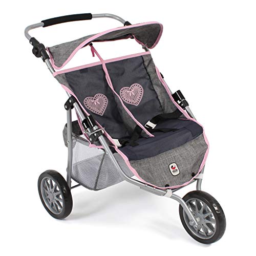 Bayer Chic 2000 697 26 Jogger, Zwillings-Puppenwagen für Baby-Puppen bis 50 cm, grau-Navy Bayer Chic 2000 697 26 Jogger, Zwillings-Puppenwagen für Baby-Puppen bis 50 cm, grau-Navy von Bayer Chic 2000