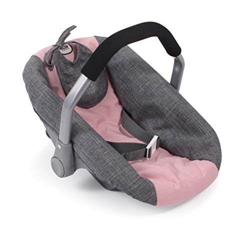 Bayer Chic 2000 708 15 Puppen-Autositz für Baby-Puppen, Puppentrage, Melange grau rosa, 45 x 31 x 32 cm von Bayer Chic 2000