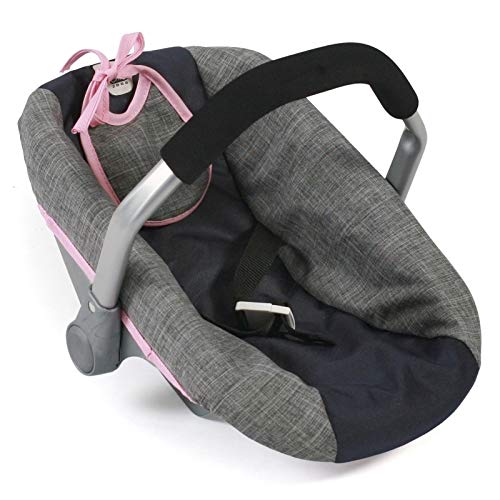 Bayer Chic 2000 708 26 Puppen-Autositz für Baby-Puppen, Puppentrage, Melange grau-Navy, 45 x 31 x 32 cm von Bayer Chic 2000