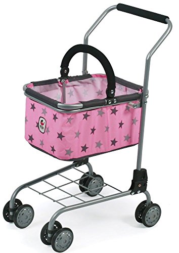 Bayer Chic 2000 761 83 Einkaufswagen für Kinder, Supermarktwagen Kaufladen-Zubehör, Sternchen grau von Bayer Chic 2000