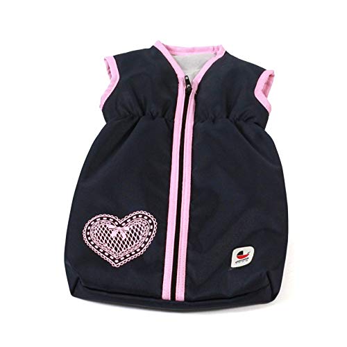 Bayer Chic 2000 - Puppenschlafsack für Baby-Puppen bis 55 cm, Puppenkleidung, Puppenzubehör, Melange grau, Navy von Bayer Chic 2000