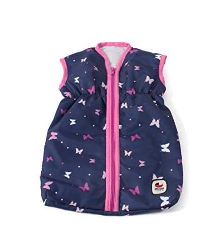 Bayer Chic 2000 792-33 Puppenschlafsack für Baby-Puppen bis 55 cm, Puppenkleidung, Puppenzubehör, Butterfly, Navy-pink von Bayer Chic 2000