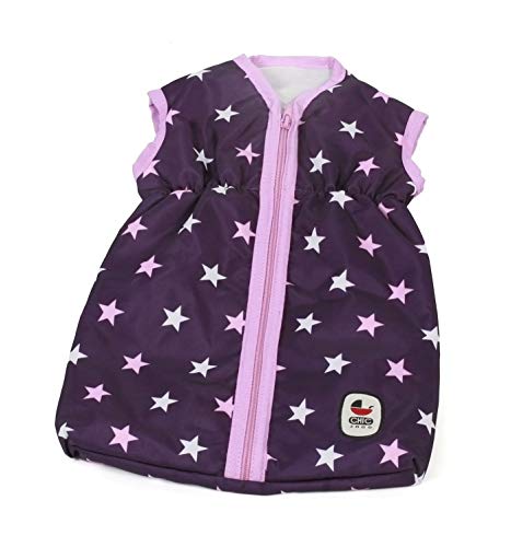 Bayer Chic 2000 792 71 Puppenschlafsack für Baby-Puppen bis 55 cm, Puppenkleidung, Puppenzubehör, 3-8 Jahre , Stars lila von Bayer Chic 2000