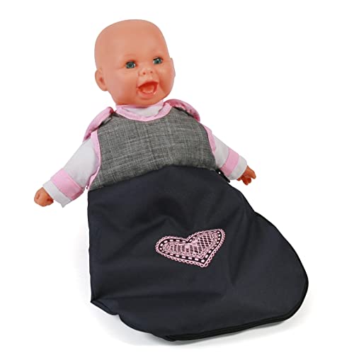 Bayer Chic 2000 794-26 Puppen Bola, Schlafsack für Babypuppen, Melange grau-Navy, blau von Bayer Chic 2000