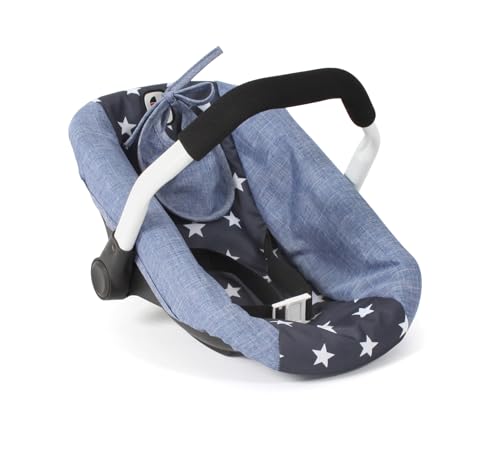 Bayer Chic 2000 - Puppen-Autositz für Baby-Puppen, Puppentrage, Puppenzubehör, Autositz für Puppen, Sternchen, Navy, 708-51 von Bayer Chic 2000