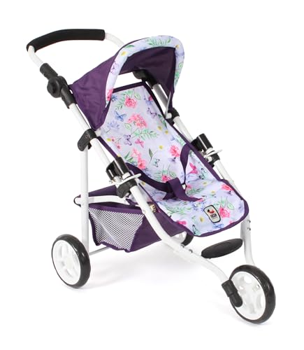 Bayer Chic 2000 - Puppenbuggy Lola, Jogging-Buggy, Puppenjogger, Puppenwagen, Flowers, lila, 612-73 von Bayer Chic 2000