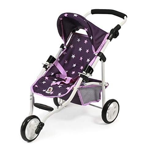 Bayer Chic 2000 - Puppenbuggy Lola, Jogging-Buggy, Puppenjogger, Puppenwagen, Stars lila, 70 x 33 x 62 cm von Bayer Chic 2000