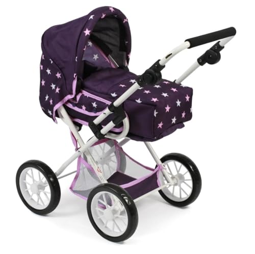 Bayer Chic 2000 - Puppenwagen Leni, 2in1 Kombipuppenwagen mit herausnehmbarer Tragetasche, Stars, lila von Bayer Chic 2000