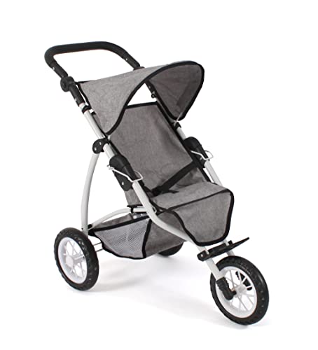 Bayer Chic 2000 - Puppenwagen Leon, Jogging Buggy, Puppenjogger für Kinder von 4 bis 8 Jahren, Jeans grau von Bayer Chic 2000