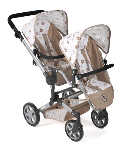 Bayer Chic 2000 - Puppenwagen Linus Duo, Zwillingspuppenwagen für Kinder von 4 bis 8 Jahren, Bärchen, beige, 690-63 von Bayer Chic 2000