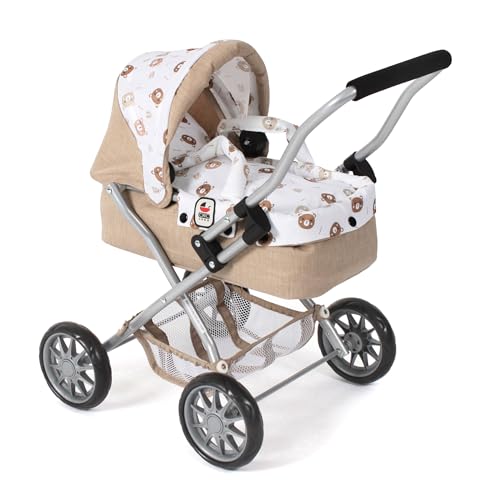 Bayer Chic 2000 - Puppenwagen Smarty, Kleiner Kinderpuppenwagen für Kinder ab 2 Jahren, Spielzeugkinderwagen, Bärchen, beige von Bayer Chic 2000