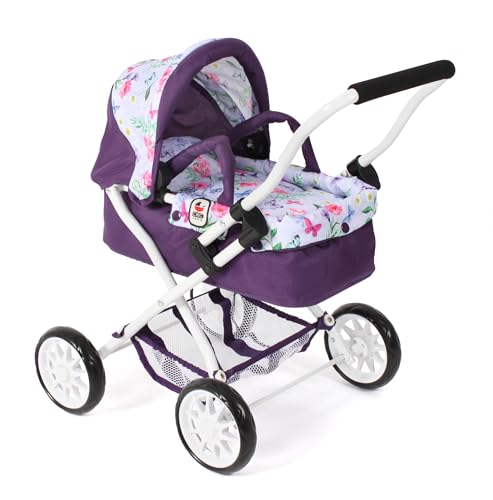 Bayer Chic 2000 - Puppenwagen Smarty, Kleiner Kinderpuppenwagen für Kinder ab 2 Jahren, Flowers, lila von Bayer Chic 2000