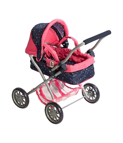 Bayer Chic 2000 - Puppenwagen Smarty, Kleiner Kinderpuppenwagen für Kinder ab 2 Jahren, Spielzeugkinderwagen, Konfetti, pink von Bayer Chic 2000