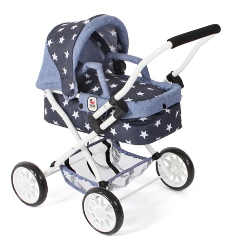 Bayer Chic 2000 - Puppenwagen Smarty, Kleiner Kinderpuppenwagen für Kinder ab 2 Jahren, Spielzeugkinderwagen, Sternchen, Navy von Bayer Chic 2000