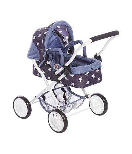 Bayer Chic 2000 - Puppenwagen Smarty, Kleiner Kinderpuppenwagen für Kinder ab 2 Jahren, Spielzeugkinderwagen, Sternchen, Navy von Bayer Chic 2000