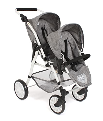 Bayer Chic 2000-Puppenwagen Twinny, Zwillingspuppenwagen für Zwei Puppen, Zwillingsbuggy für Kinder von 4 bis 8 Jahren, Jeans grau, 691-76, 63 x 43 x 77 cm Bayer Chic 2000-Puppenwagen Twinny, Zwillingspuppenwagen für Zwei Puppen, Zwillingsbuggy für Kinder von 4 bis 8 Jahren, Jeans grau, 691-76, 63 x 43 x 77 cm von Bayer Chic 2000