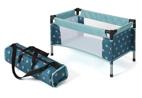 Bayer Chic 2000 - Reisebett für Baby-Puppen bis 48 cm, Puppenbett, Puppenreisebett, Puppenmöbel, Puppenzubehör, Sternchen, türkis Bayer Chic 2000 - Reisebett für Baby-Puppen bis 48 cm, Puppenbett, Puppenreisebett, Puppenmöbel, Puppenzubehör, Sternchen, türkis von Bayer Chic 2000