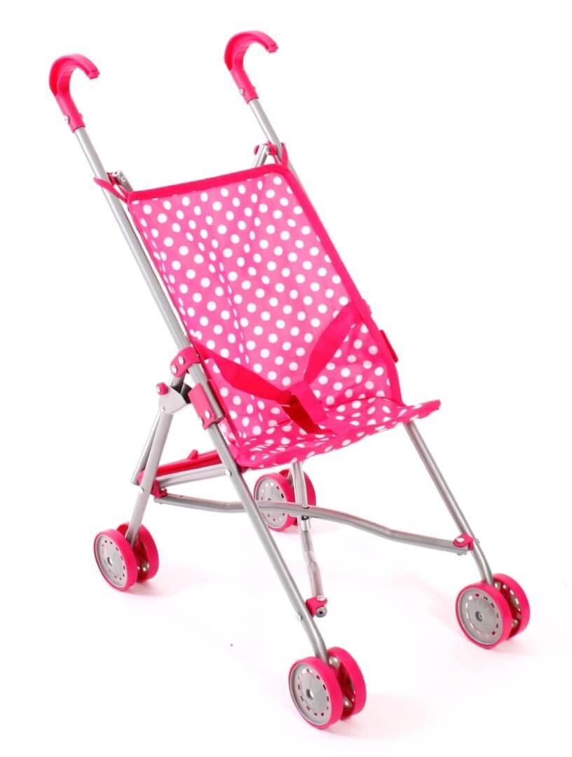 Mini-Buggy für Puppen Farbe pink mit Punkten von Bayer Chic 2000