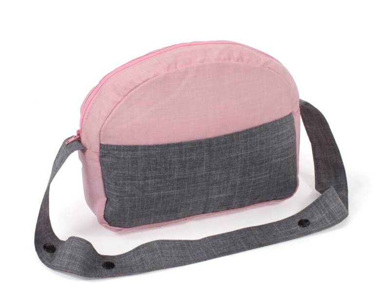 Puppen-Wickeltasche für Puppenwagen Melange grau-rosa von Bayer Chic 2000