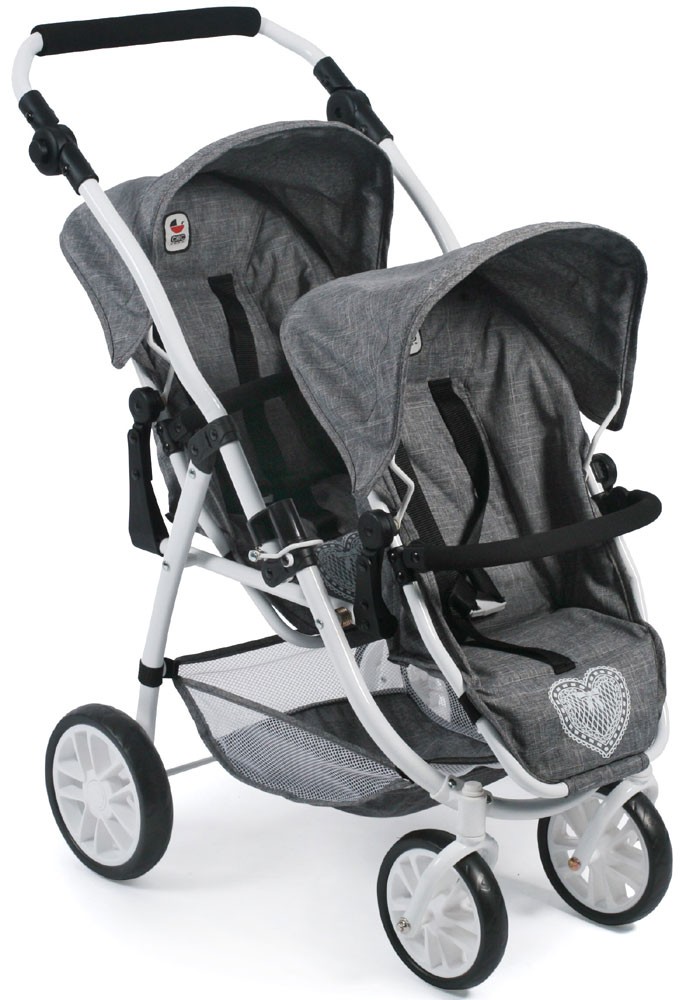 Tandem-Buggy VARIO für Puppen, Jeans grey von Bayer Chic 2000