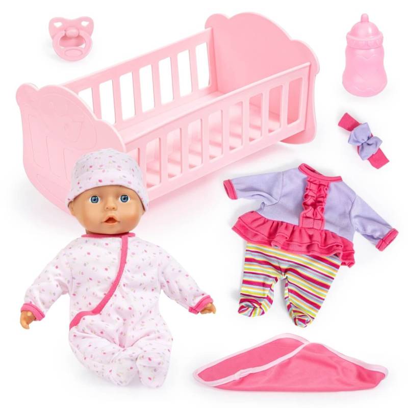 Anna Cozy Set, mit Wiege, Puppe und Zubehör von Bayer Design