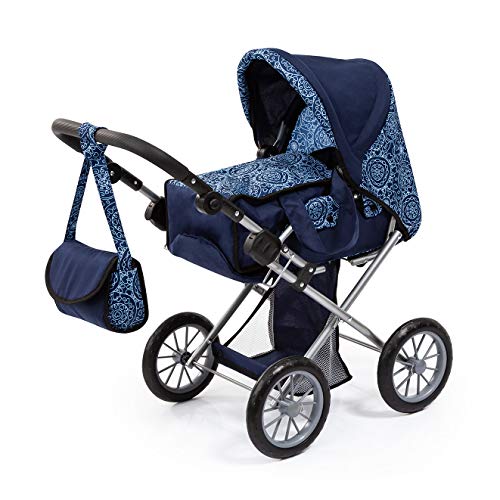 Bayer Design 13603AA Kombi Puppenwagen City Star, mit herausnehmbarer Tragetasche, Umhängetasche, höhenverstellbar, umwandelbar in einen Jogger, für Puppen bis 46cm, blau, klassisch, 72.5 x 37 x 65 cm von Bayer Design